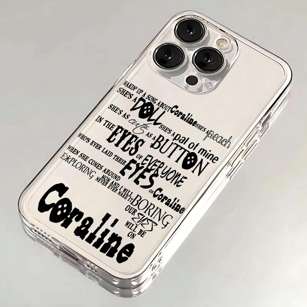 Coraline Phone Case For iPhone 17 Air 16 e 15 14 13 12 11 Pro Max Plus Mini SE 2020 2022 Soft Transparent Case