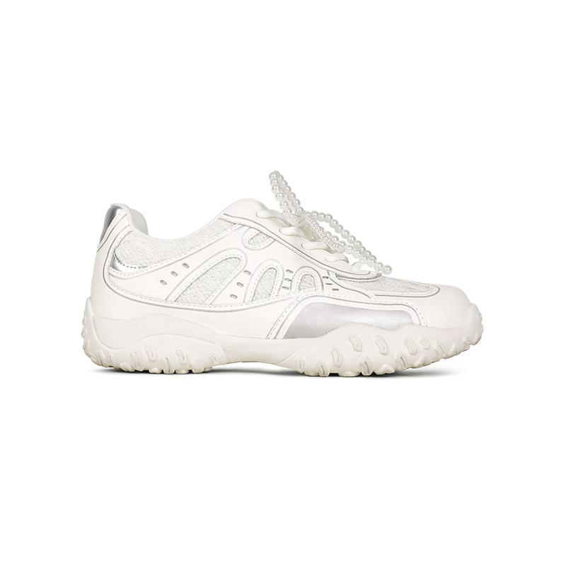 Versatile Forrest Gump Shoes Zhao Zhaoyi The Same Crescent Moon Ballet 2025 Spring and Summer Leisure Inner Height Increase Lace Training Shoes Women