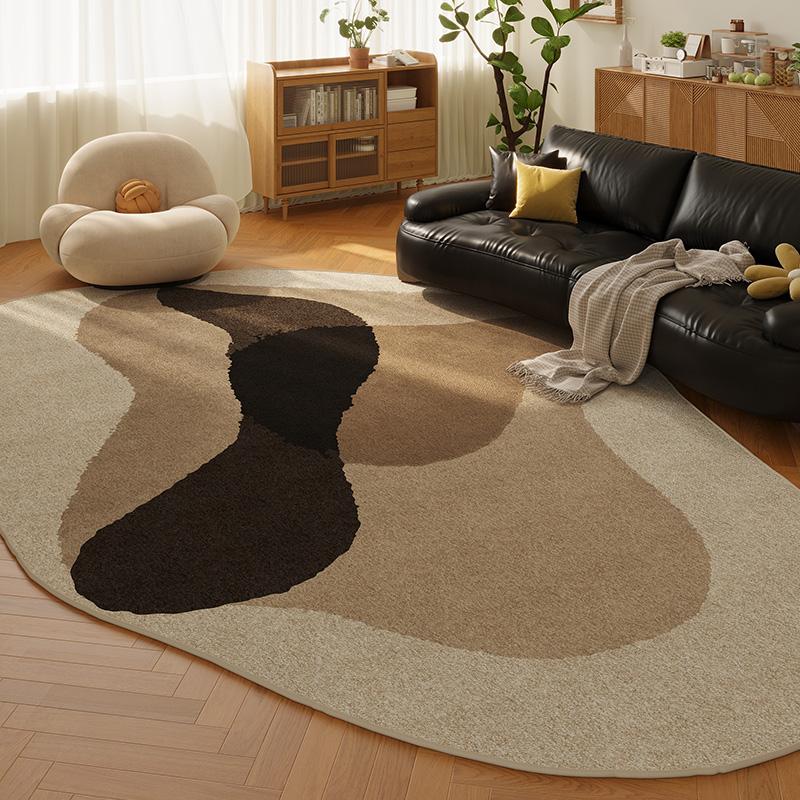 Irregular Shapes Rugs for Bedroom Light Luxury Living Room Decoration Carpet Thick Anti-slip Lounge Mat Fluffy Plush Bedside Rug