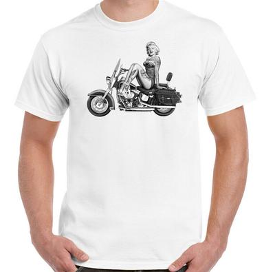 Marilyn Monroe Biker Motorbike Cafe Racer Motorcycle Bike Indian Unisex T-Shirt