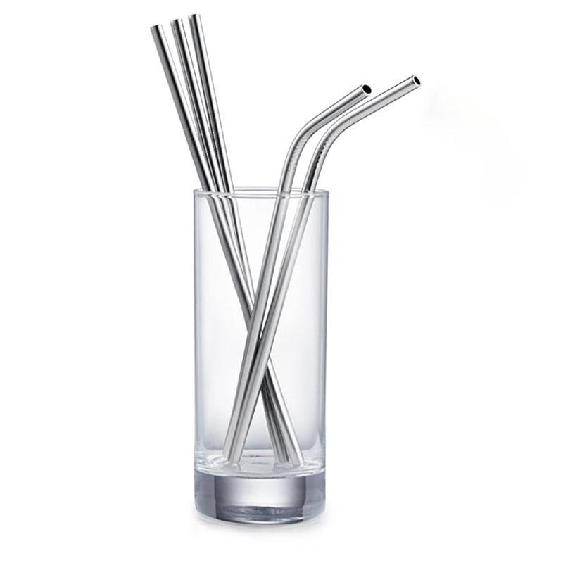 Colorful Reusable Metal Straw High Quality Stainless Steel Straws Set with Cleaner Brush Bar Party Drinking Cocktails Accessory