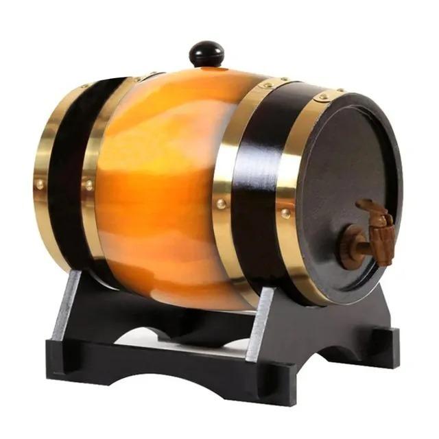 3L Whiskey Barrel Wood Barrel Vintage Oak Beer Brewing Tools Tap Dispenser for Rum Pot Whisky Wine Bar Tools