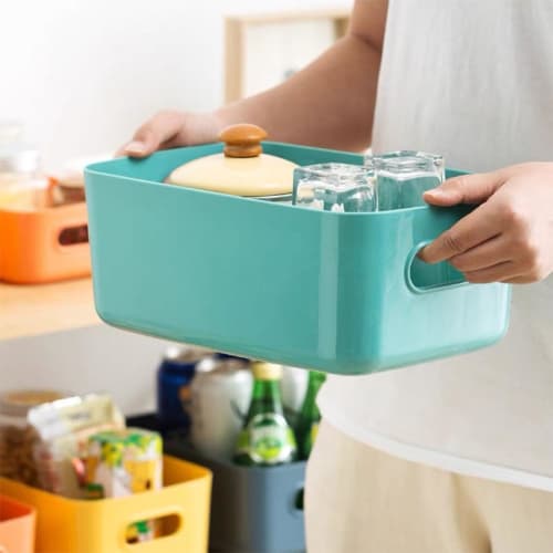 RAIN QUEEN Storage Baskets, Storage Boxes, Trinket Boxes, Polypropylene Cases, Set of 8, Multicolored, Small Item Organizers, Desktop Storage Cases wi