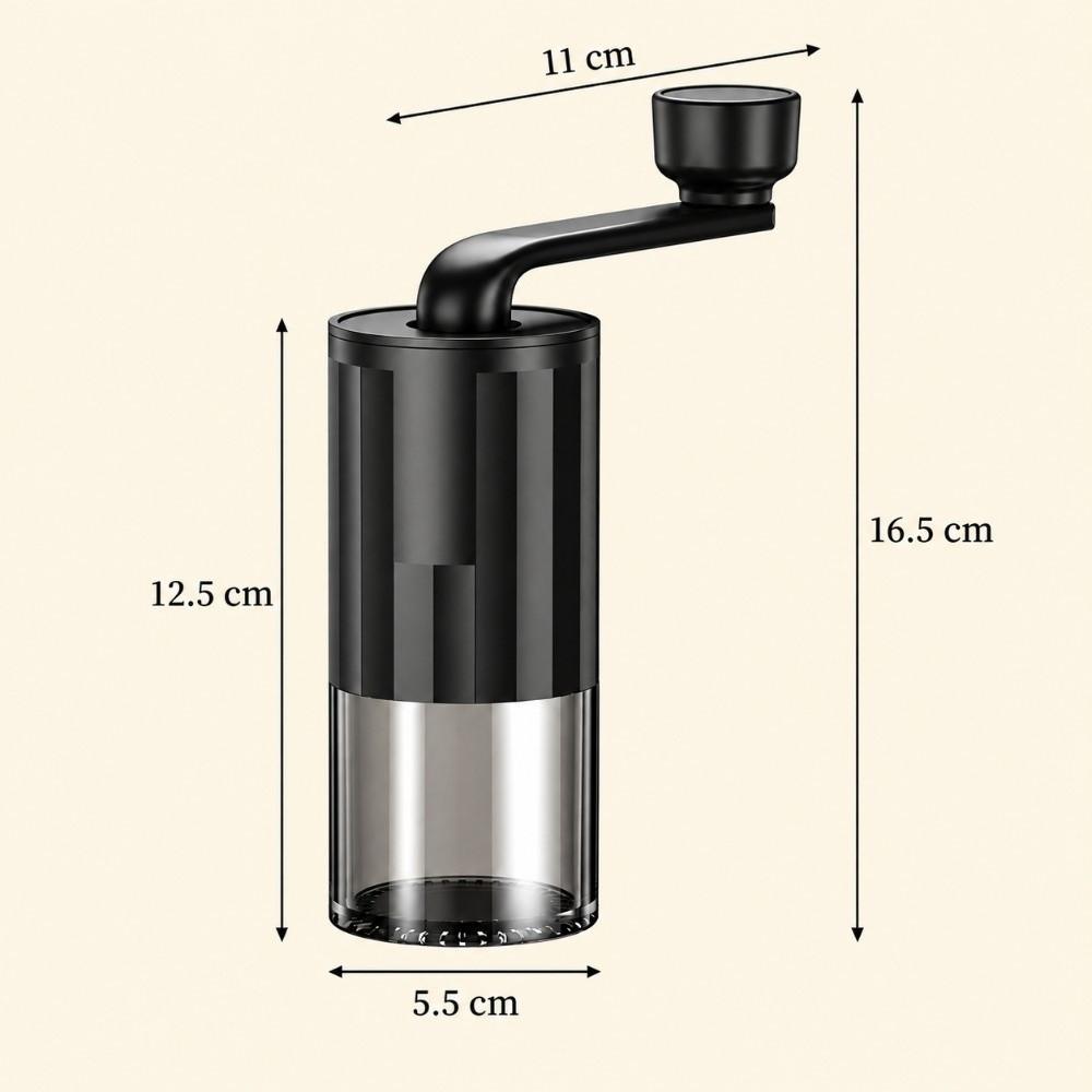 Ceramic Burr Manual Coffee Grinder Hand Crank Portable Adjustable Grinder Feeding Tube