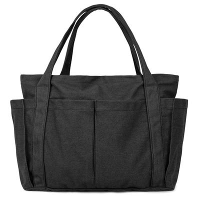 [imeetu] Canvas Tote Bag, Shoulder Bag for Men and Women, A4 Size, Perfect for Commuting, School, Large Capacity, Multifunctional, Solid Color (M