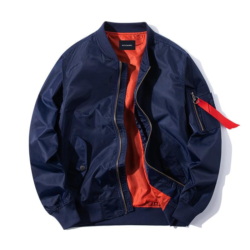 Ανδρικό Oversized Casual Μπουφάν Bomber με Όρθιο Γιακά, Ελαφρύ Αντιανεμικό Εξωτερικό Ρούχο από Νάιλον