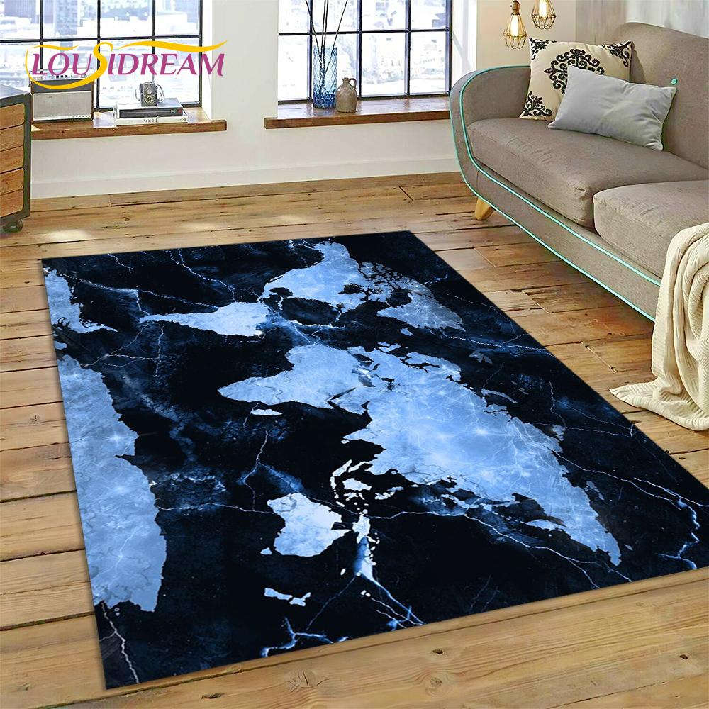 Dream Colour Marble Blue Green Gold Luxurious Carpet Rug for Home Living Room Bedroom Sofa Doormat Decor