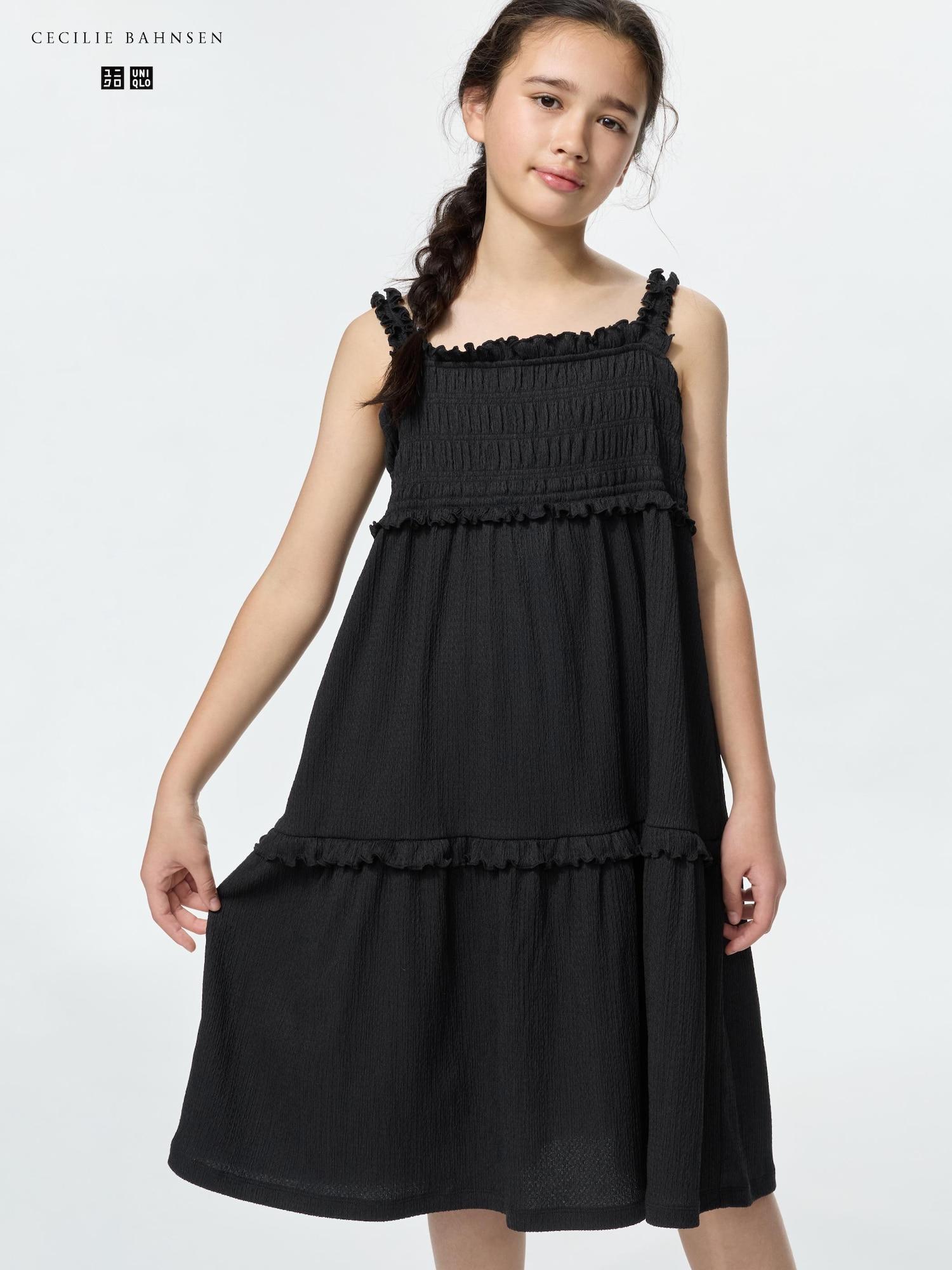 Uniqlo Япония Девочки Платье с сборками Без рукавов