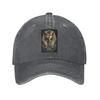 Faraone Egiziano Con Corona Dorata Illustrazione Cappellino in Tessuto Denim Cappellini da Baseball Casual Cappello Regolabile Cappellini da Baseball Estivi Unisex