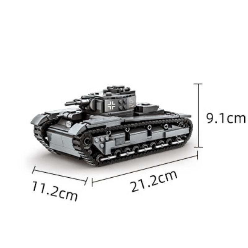 Non-Toxic 673Pcs Military German Nbfz Building Blocks World War Ii Heavy Tank Kit Model Panther Kids Toys Ww2 Bricks Gift Educational 4515