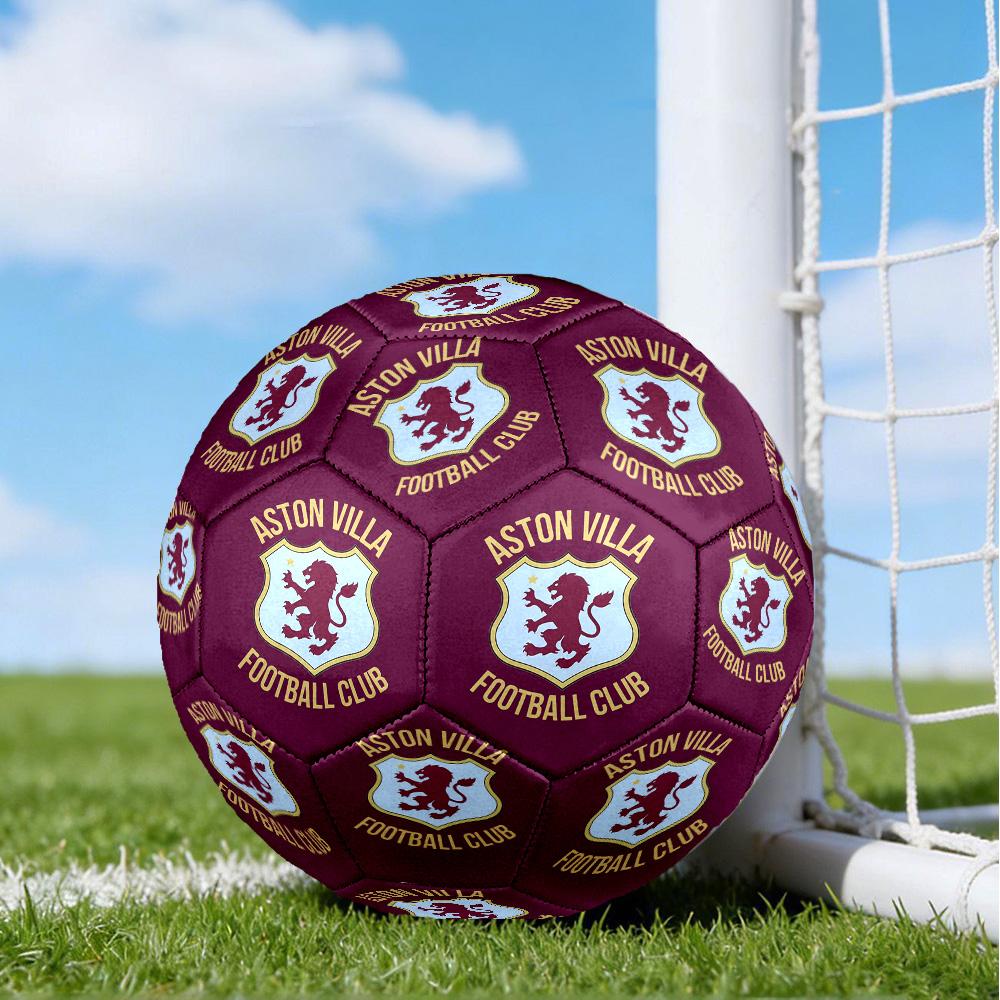 Aston Football Club Printed Size 5 Soccer Balls, High-Quality, Anti-Slip, Protective Football, A Unique Gift , Birthdays, Christmas Gifts