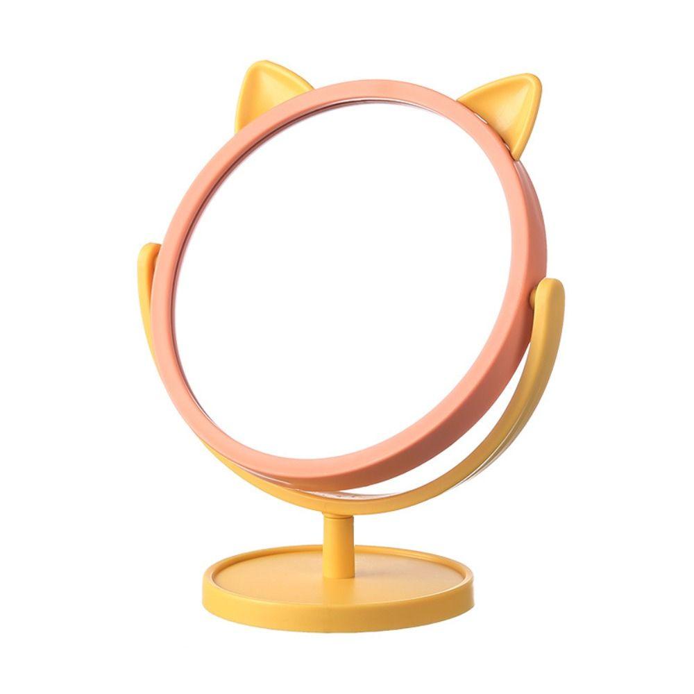 Cat Ear Desktop HD Vanity Mirror Cute Makeup Princess Mirror Single Side Makeup Mirror Female