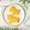 Cartoon Horse Cookie Cutter DIY Biscuits Fondant Embossing Mold for 2026 New Year Party Cake Decoration Baking Tool