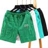 Plus Size M-7XL Fashion Unisex Elastic Waist Shorts Embossed  Shorts with Chain Detail Multi-color Streetwear Shorts for Weekend Activities & Leisure