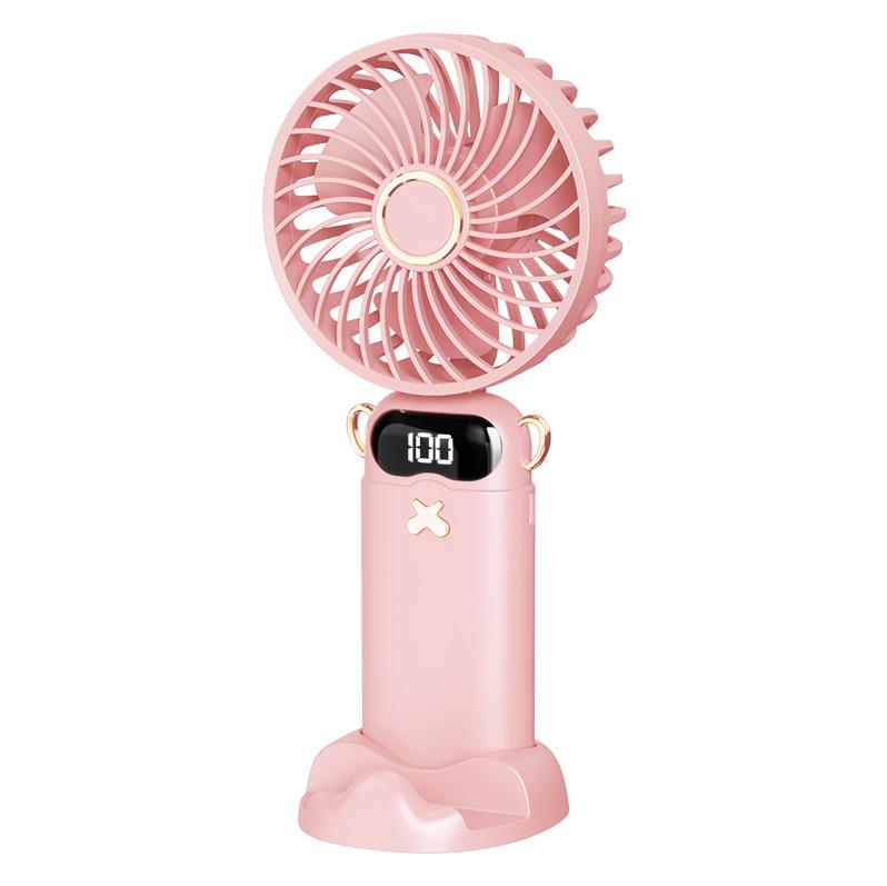 Portable Handheld Mini Fan 6 Speed 90° Foldable Fan LED Digital Display 3600mAh Rechargeable Cooling Fan for Outdoor Travel