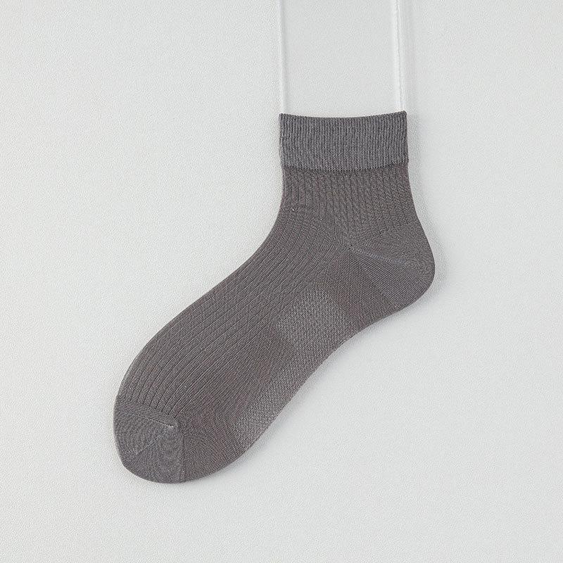 

Мужские летние ультратонкие однотонные дезодорирующие дышащие влагоотводящие бесшовные носки 1 pair серый