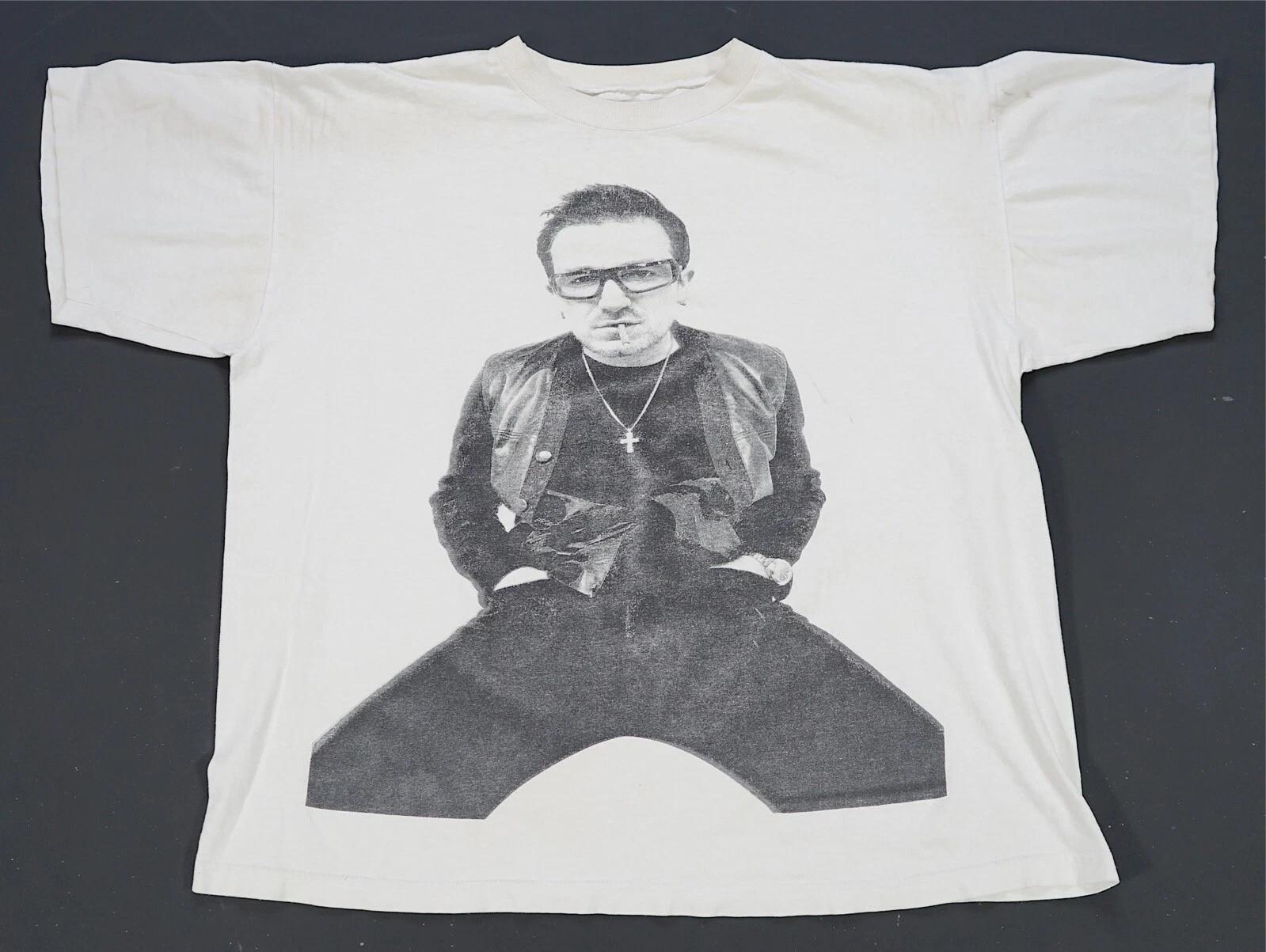 Rare VTG U2 PopMart 1997 Tour Bono The Edge T Shirt 90s Irish Rock Band White XL