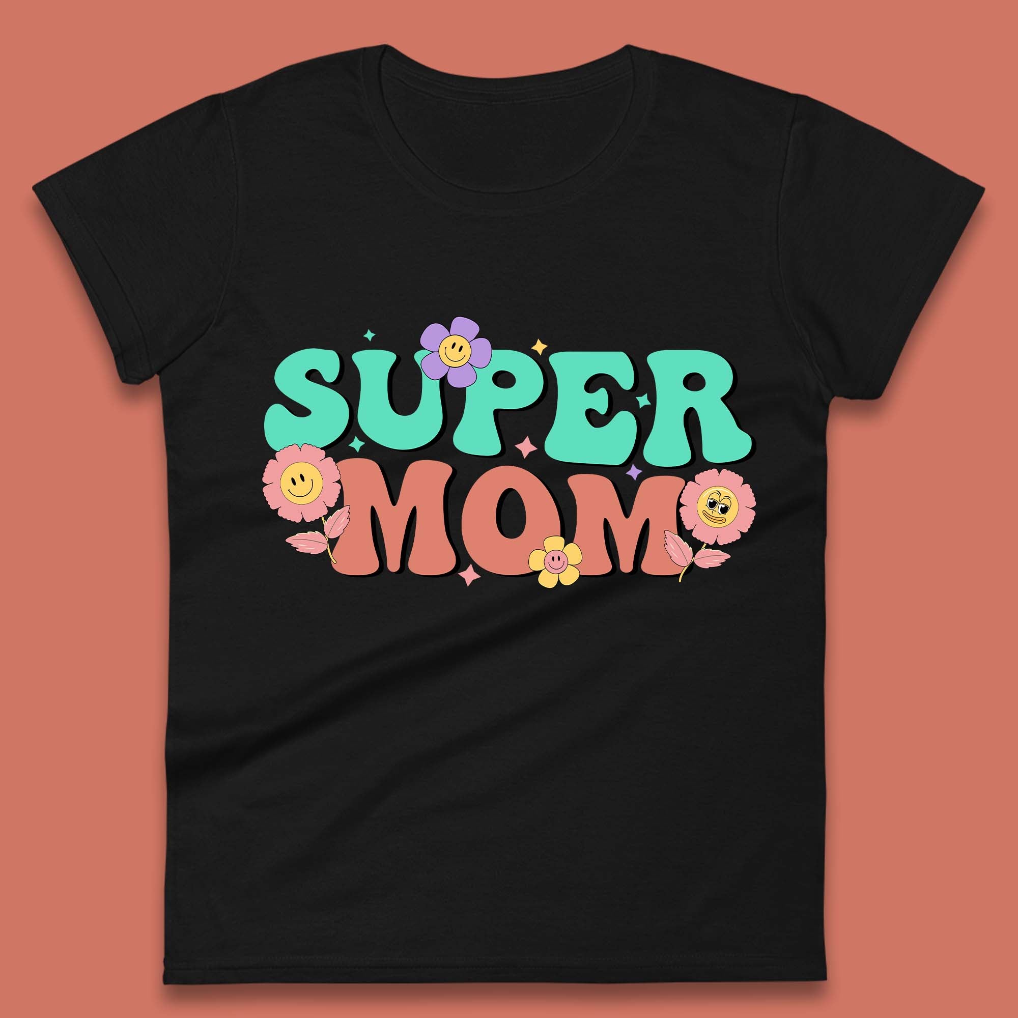Super Mom Womens T-Shirt Mens Tops Tees Unisex XL