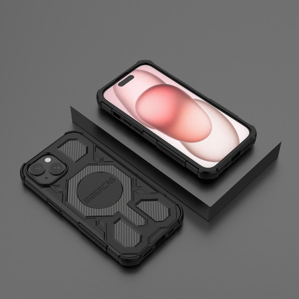 BIBERCAS J-16 Series For iPhone 15 Case Compatible with MagSafe Anti Drop TPU+PC Phone Cover