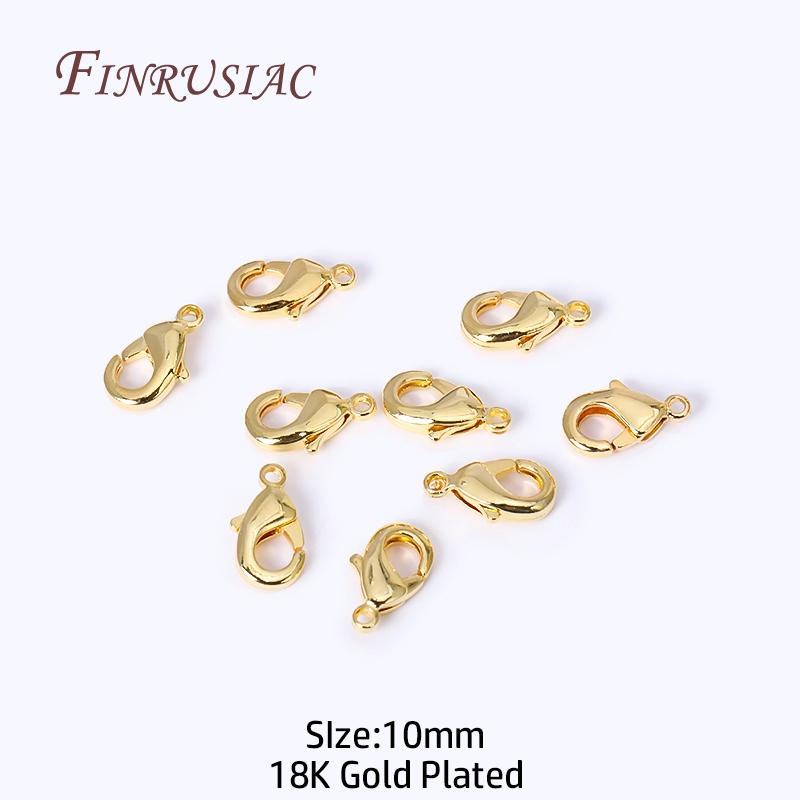 Fermoirs mousqueton plaqués or 18 carats 10 mm/12 mm pour la fabrication de colliers, bracelets et bijoux DIY Vente en gros 10/20/30 pièces/lot