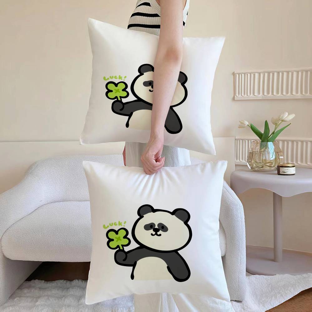 Lucky Four leaf clover Pillow Case Sofa and Living Room Decorative Cushion Covers Dust-proof and Mite-proof Invisible Zipper