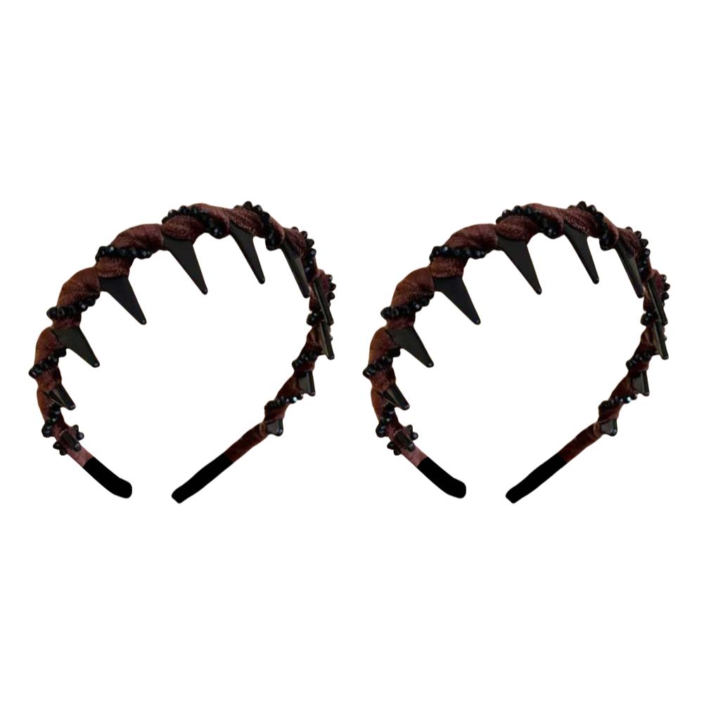 Women Headband Vintage High Cranium Artificial Pearl Hairband Rhinestones Hair Accessories Sweet Fashion Anti-Slip Hairbands
