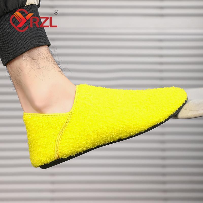 Yrzl Winter Slippers Men Couple Slippers Non-Slip Warm Women And Men Slipper Indoor Soft Shoes Comfortable Flat Home Cotton Shoe
