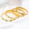 French Retro High-End Sense Fashion Versatile Titanium Steel Jewelry Women'S Opening Zircon Bracelet Does Not Fade