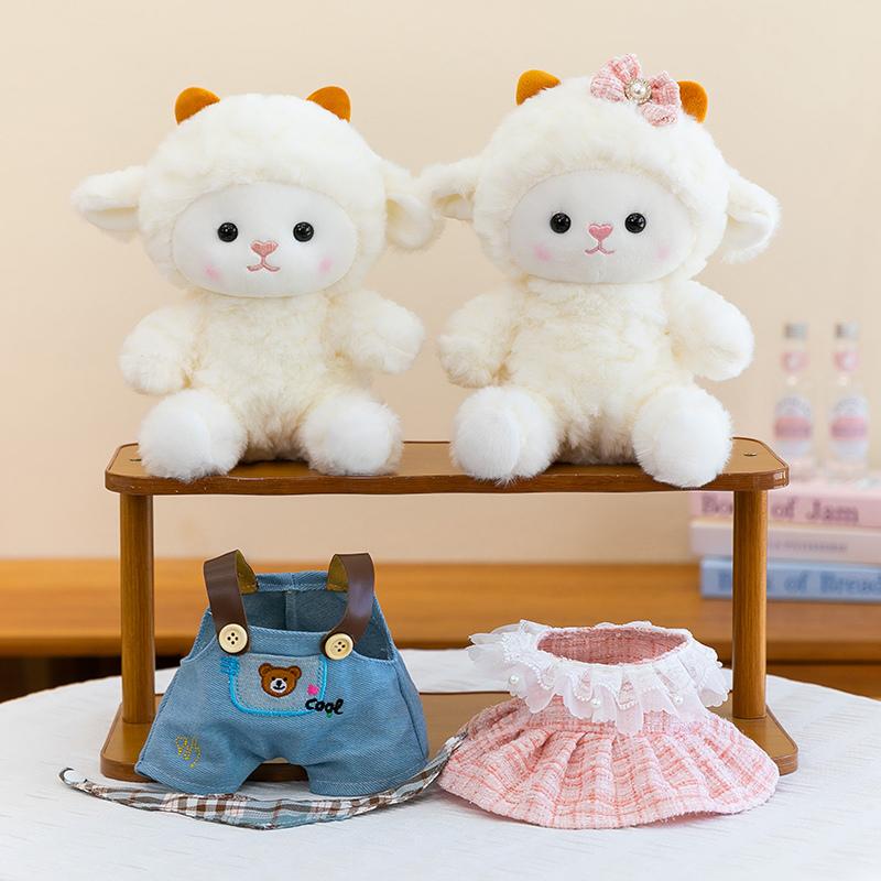Sheep Plush Toys 23283848Cm Dressing Sheep Stuffed Doll Kawaii Home Decor Toys Accompany Adorably Sleep Toy Birthday Gifts
