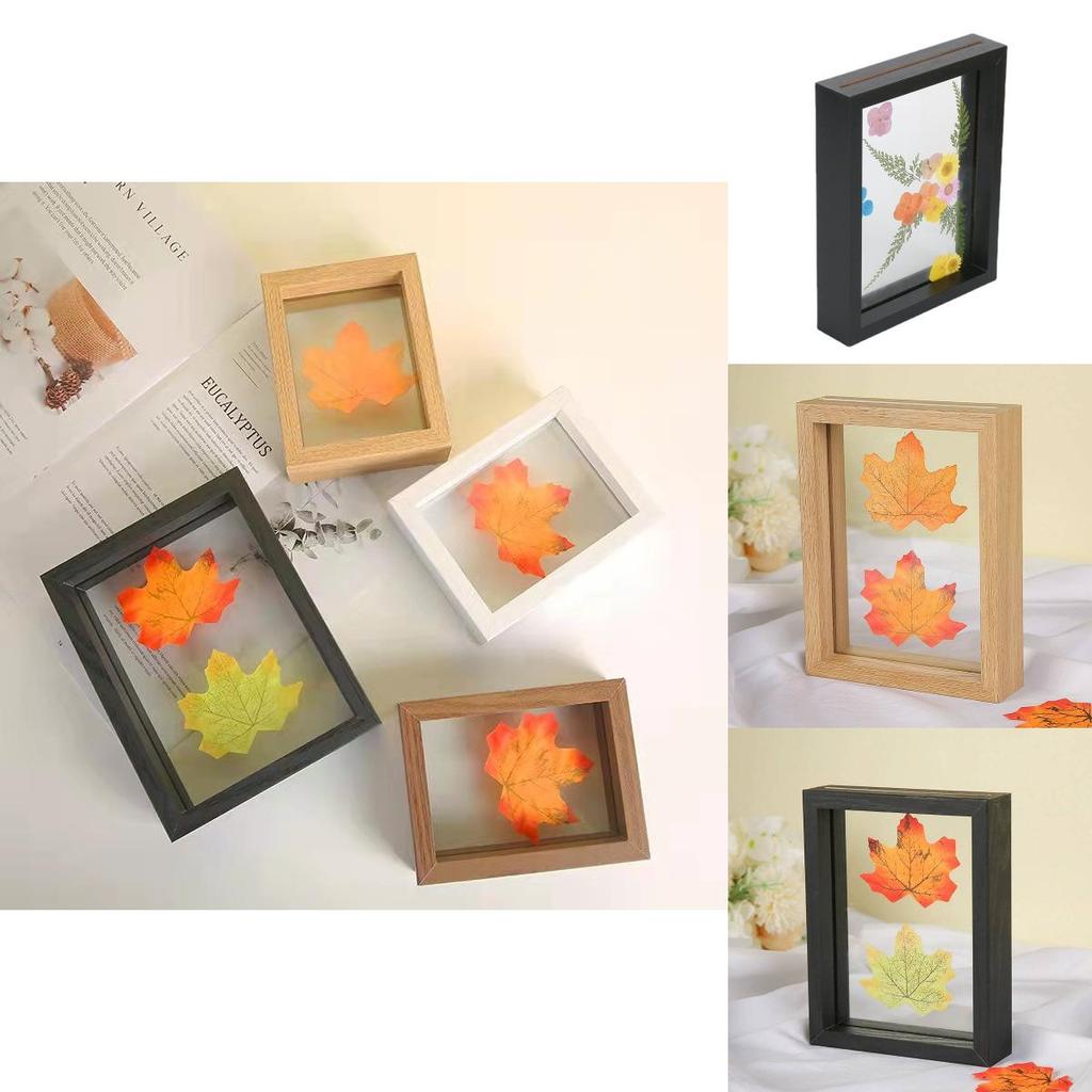 Wooden Doublesided Glass Photo Frame For A4 Herb Leaf Specimen Diy Art Display For Home Decor