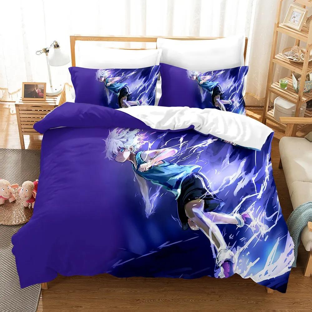 Japanese Anime HUNTER×HUNTER Bedding Set HUNTER Print Duvet Cover Pillowcase Teenagers And Children Quilt Cover Gift