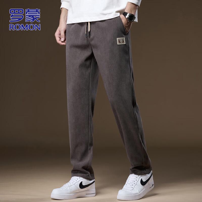 

ROMON Men s Autumn/Winter Business Casual Straight-Leg Pants XL