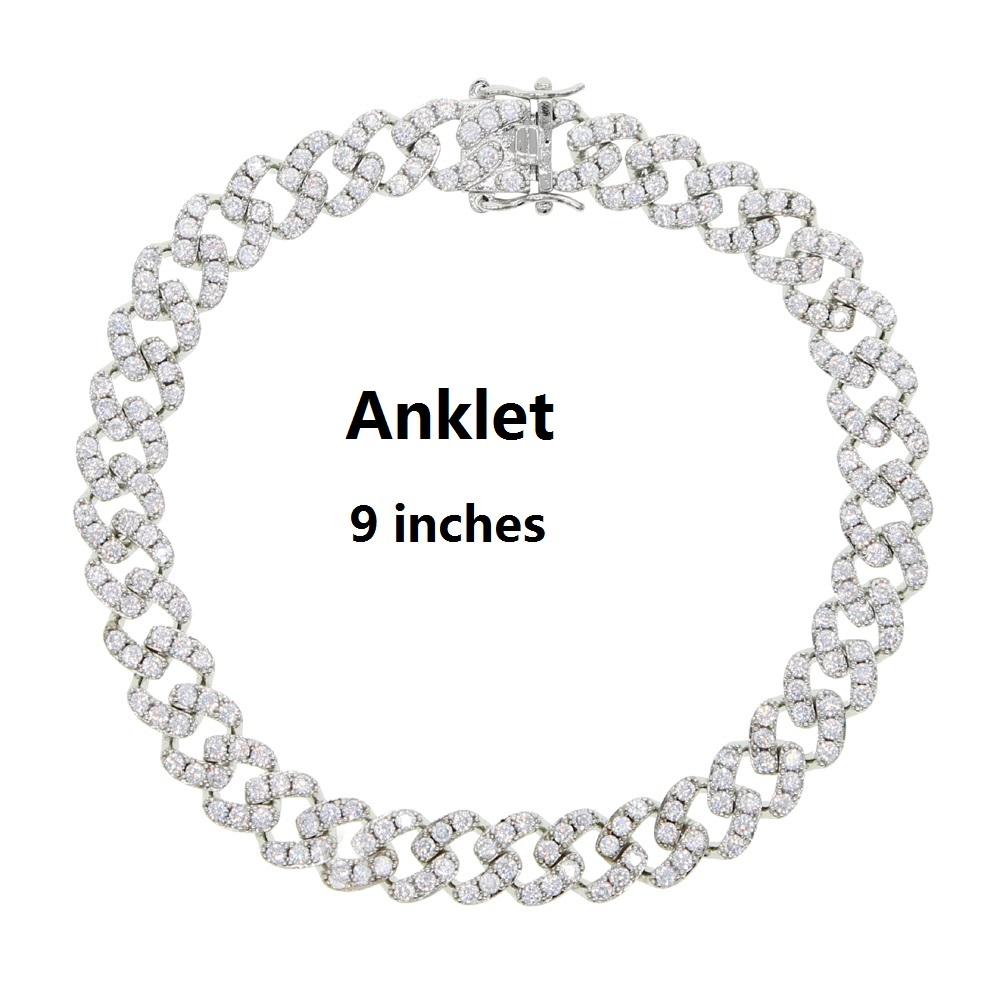 17cm 19cm 23cm 25cm 10mm Width Cuban Chain butterfly Charm Bracelet Anklet for Women Jewelry