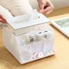 1PC Large Capacity Simple Solid Color Five-grid Desktop Storage Multi-function Storage Box Material Table Storage Box