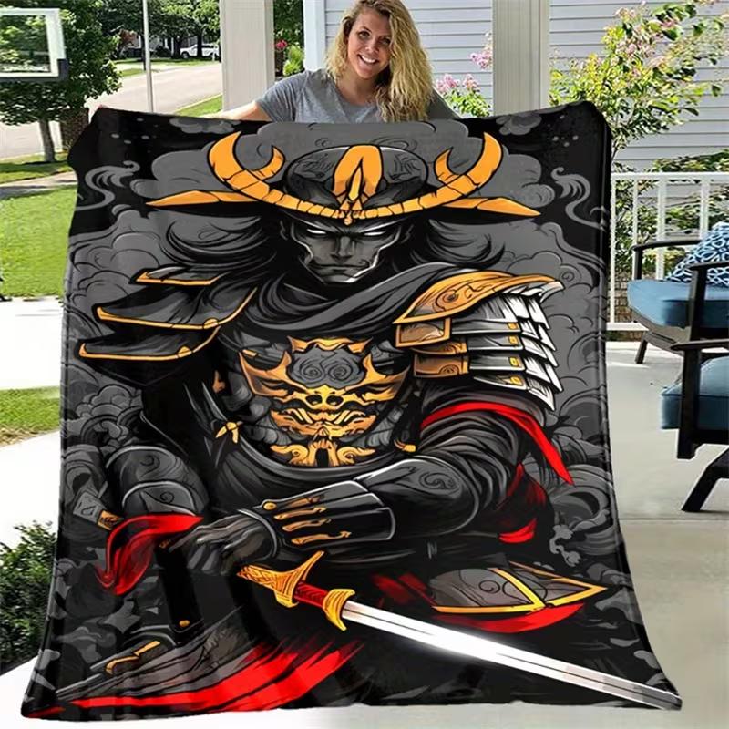 1pc Nine-Tailed Fox Flannel BlanketSoftWarmLightweightUsed for Sofa, Bedroom, Living Room, Bed Couch ChairAdult Gifts for Family
