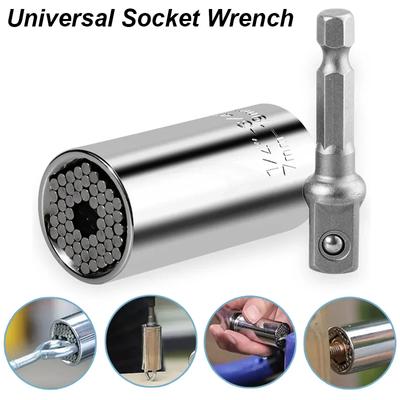 Conjunto de Cabeças de Torque para Chave de Soquete Universal Catraca Super Manga Gadget Adaptador para Furadeira Elétrica Chave Mágica Multi Ferramenta 7-19mm