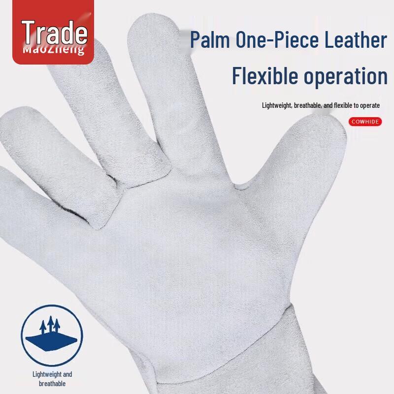 Long Flexible Soft Leather Cowhide Welding Gloves