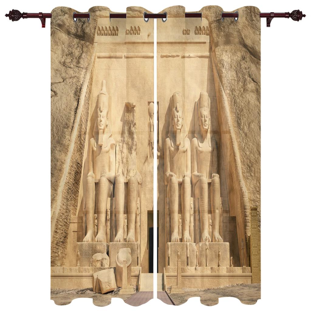 Egyptisk Tempelkultur Symbol Gardiner för Sovrum Kök Fönsterbehandlingar Kappa Gardiner för Vardagsrum