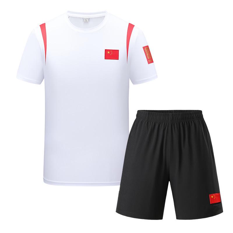 Chinese Team Quick-Dry Martial Arts & Sports Training T-Shirt: Breathable, Sweat-Absorbent, Short Sleeve, Round Neck for Students & Athletes.