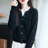 Nuevo suéter de punto de cuello redondo de manga larga para mujer, conjunto de dos piezas con top de imitación de dos colores para otoño e invierno.