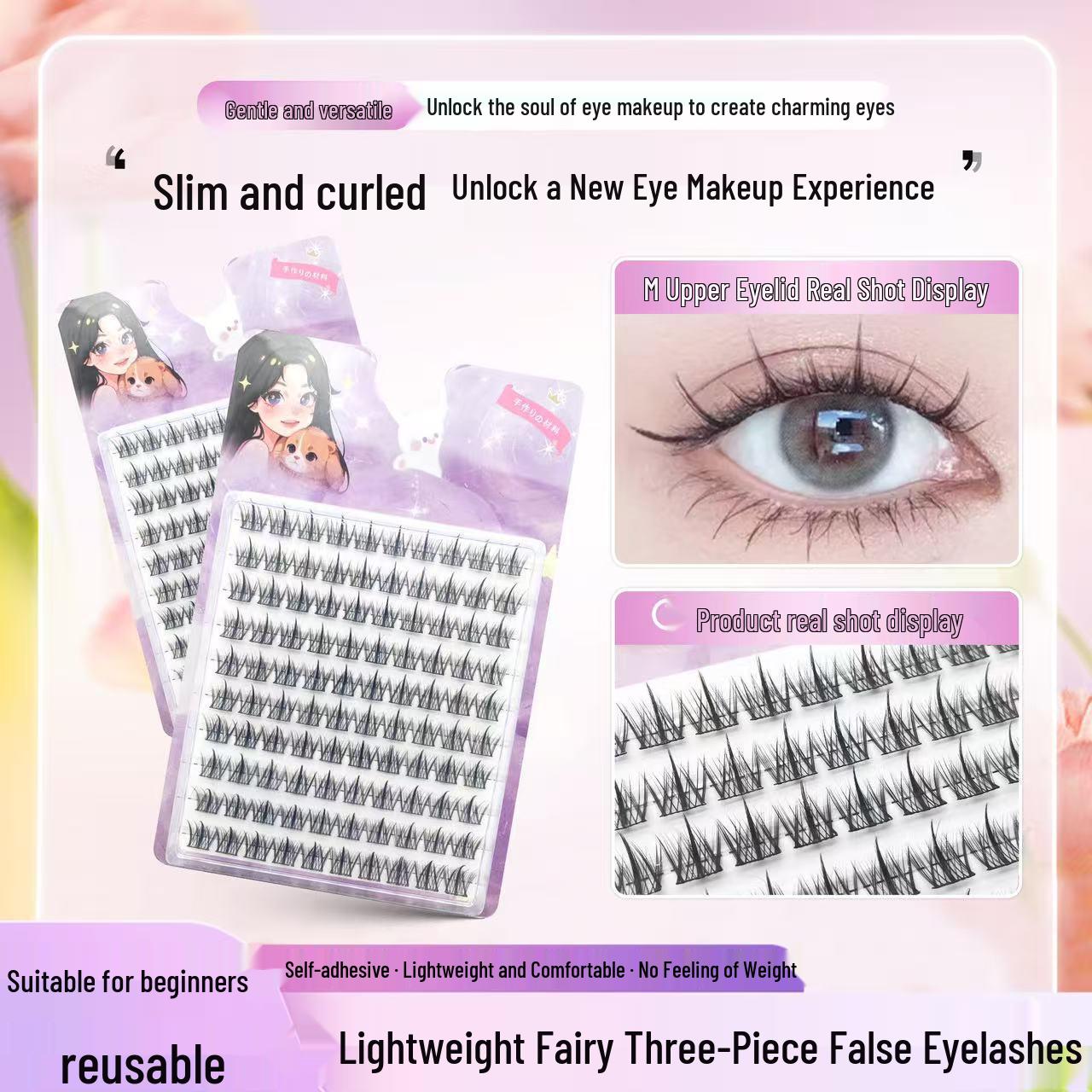 

5D Glue-Free Messy Trilogy Individual Eyelash Clusters – Natural & Realistic Look 17.5*10.5 cm