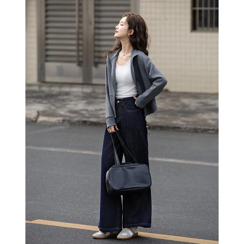 Women's Relaxed Fit Stand Collar Cardigan Jacket