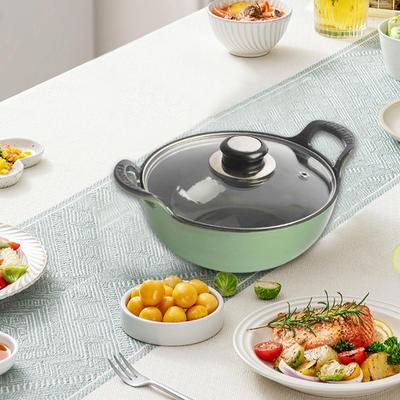 Pentola smaltata in ghisa compatta e portatile per cucina, picnic, campeggio