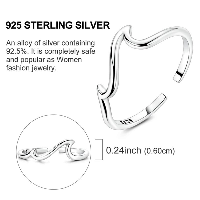 100% Copper Original Wave Opening Ring Women'S Anniversary Gift Engagement Rings For Women Mens Jewelry