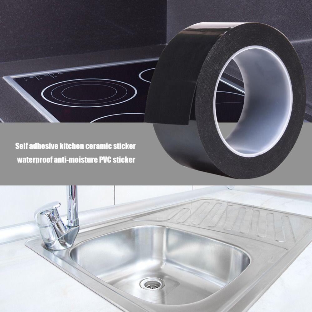 Toilet Anti-Stain Self Adhesive Waterproof Sink Caulk Strip Border Tape Countertop Sealing Strip