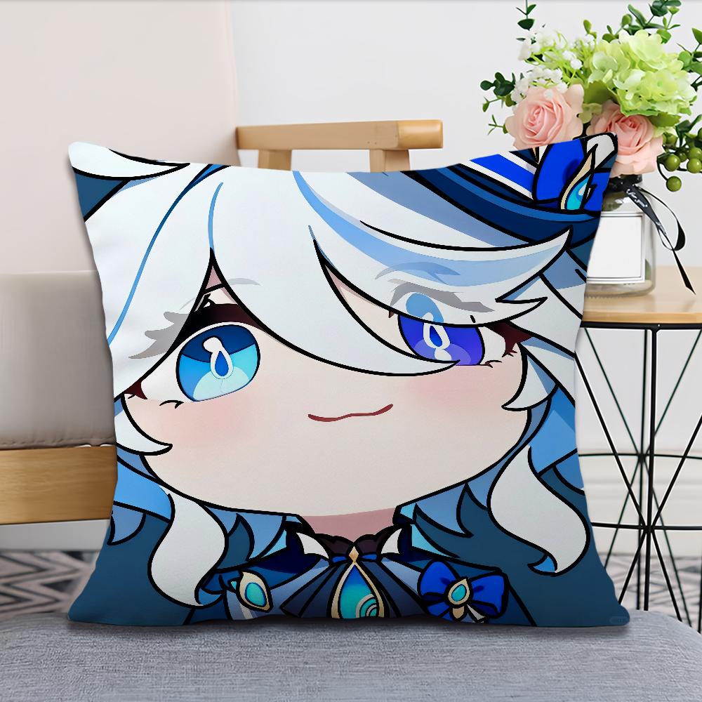 Cartoon Genshin Impact Cute Q Version Soft Comfortable Pillow Case for Sofa Living Room Home Office Decor Protective Covers