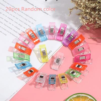 20pcs Mixed Color Plastic Edging Clip Plastic Small Clip Sewing Positioning Clip
