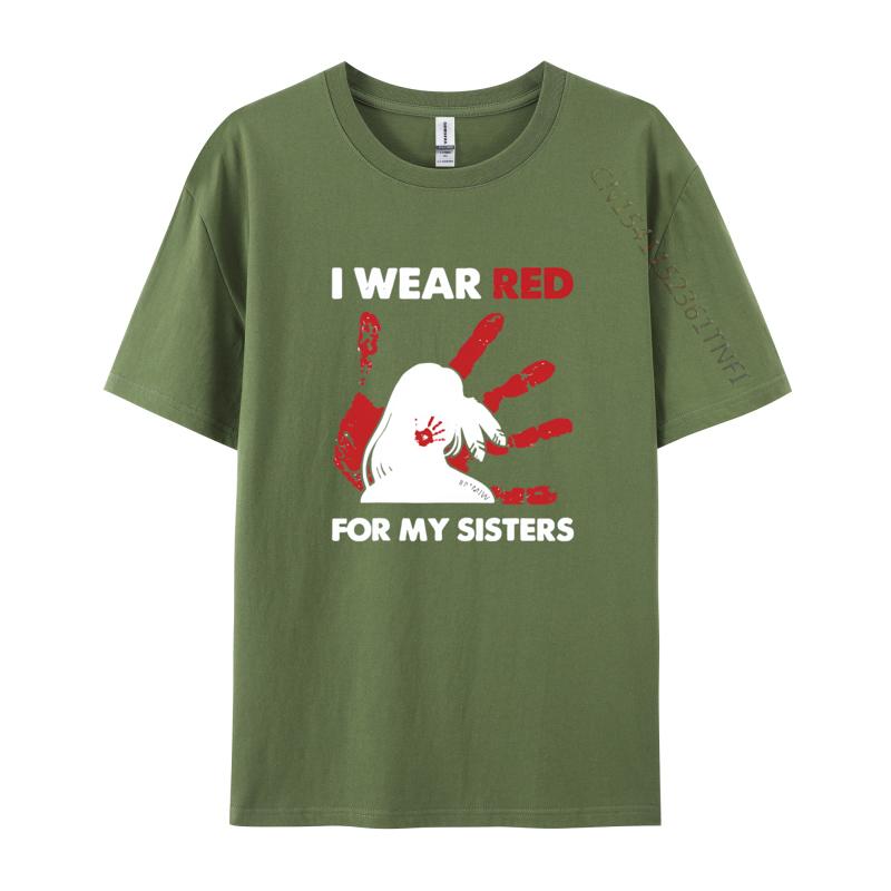 Native America Indigenous I Wear Red Tshirts Funny Gift TShirt Tops T Shirt Slim Fit Cool Cotton Mens Tshirts