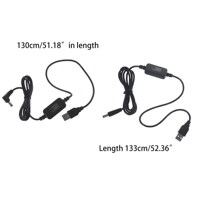 USB Power Cable with DC 5.5 X 2.1mm Plug Universal Voltage Step Up Converter Cord for Camera Desk Lamp Speaker