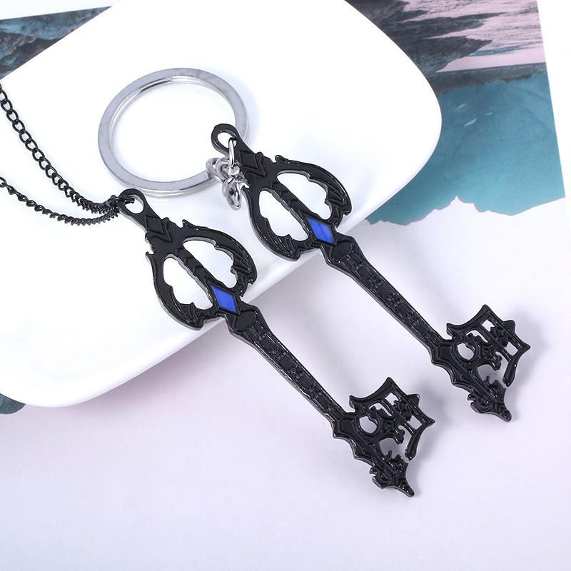 Kingdom Key Hearts Shape Keychain Alloy Necklace Pendant Jewelry Gift Fashion